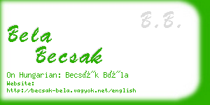 bela becsak business card